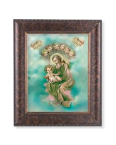 11 1/4" x 13 1/4" Art Deco Frame with an 8" x 10" Saint Joseph and Child Enthroned Print