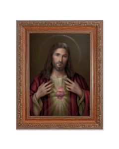 8.25" x 10.25" Ornate Wood Frame with a 6" x 8" Simeone: Sacred Heart Print