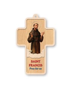 Saint Francis Laser Cut Wood Cross
