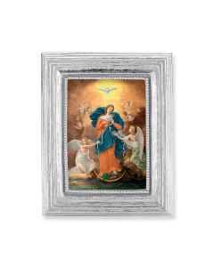 3 3/4" x 4 1/2" Silver Frame with a Our Lady Untier of Knots Print-P65