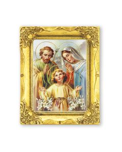3" x 2" Antique Gold Frame with Holy Family Print-P65