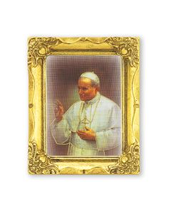 3" x 2" Antique Gold Frame with Saint John Paul II Print-P65