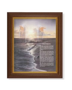 10 1/2" x 12 1/2" Walnut Finish Beveled Frame with 8" x 10" Footprints Textured Art