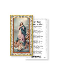 Lovely Lady Dressed in Blue Holy Card