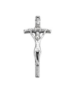 1 3/4" Silver Finish Papal Crucifix