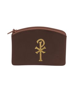 Brown Rosary Case with Zipper  (Sold in Inc. of 6)- P65
