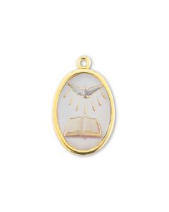 1" Holy Confirmation Gold Finish Picture Medal