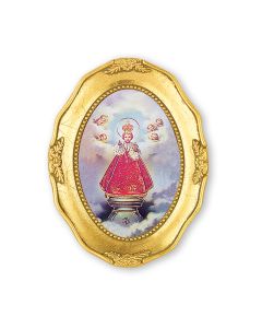 3 1/2" x 4 1/2" Gold Leaf Framed with an Infant of Prague Print-P65