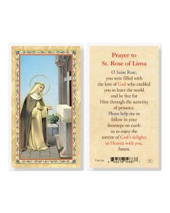 Prayer to St Rose of Lima Laminated Holy Card. Inc. of 25
