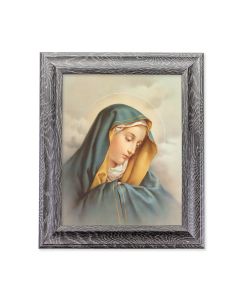 10 1/2" x 12 1/2" Grey Oak Finish Frame with an 8" x 10" Our Lady Of Sorrows Print