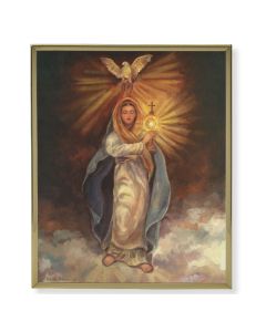 8" x 10" Gold Plaque Frame with a Mary with Monstrance Print