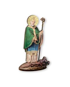 6" Saint Patrick Laser Cut Wood Statue with Biography