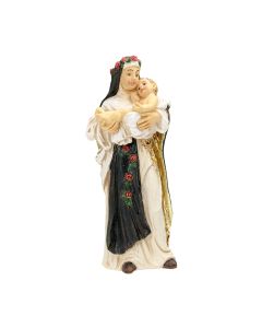 4" Cold Cast Resin Hand Painted Statue of Saint Rose of Lima in a Deluxe Window Box-P65