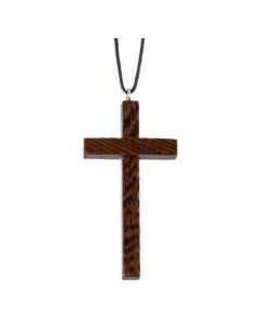 2 1/2" Rich Rosewood Cross on a 30" Leather Thong
