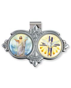 Risen Christ Resin and Holy Spirit Visor Clip (Sold in Inc. of 3)