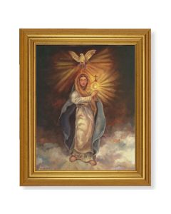 10" x 12" Gold Leaf Finish Beveled Frame with 8" x 10" Mary with Monstrance Textured Art