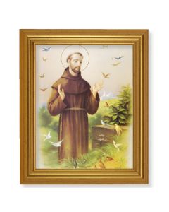 10" x 12" Gold Leaf Finish Beveled Frame with 8" x 10" St. Francis Textured Art