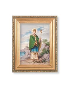 5.5" x 7" Antique Gold Frame with a Saint Patrick Print