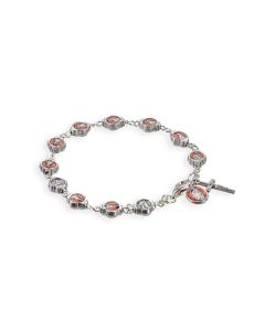 Rosary Bracelet Made of Divine Mercy Medal Beads, Boxed