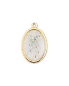 1" Holy Spirit Gold Finish Picture Medal