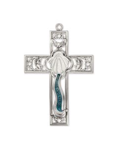 6" x 4 1/4" Cathedral Touch Baptism Cross in Genuine Pewter