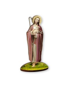 6" Good Shepherd Laser Cut Wood Statue with Biography