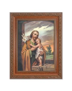 8.25" x 10.25" Ornate Wood Frame with a 6" x 8" Saint Joseph Print