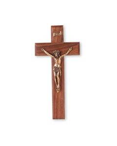 9" Walnut Cross with Museum Gold Tone Corpus