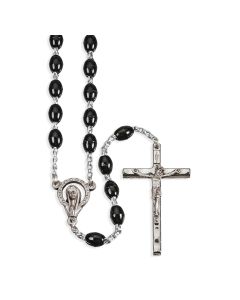 Black Plastic Bead Rosary