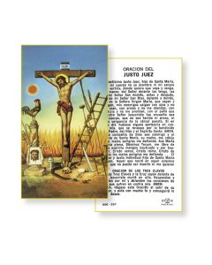 Crucifixion Holy Card in Spanish
