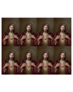 Aurora Sacred Heart of Jesus Eight-Up Micro Perforated Holy Cards