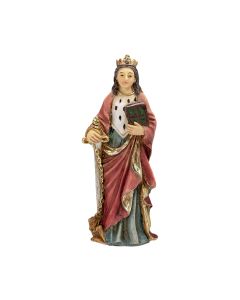 4" Cold Cast Resin Hand Painted Statue of Saint Dymphna in a Deluxe Window Box-P65