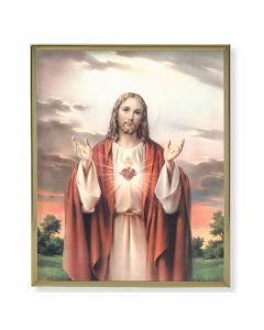 8" x 10" Gold Plaque Frame with a Simeone: Sacred Heart of Jesus Print