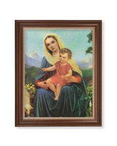13 1/2" x 16 9/16" Walnut Finished Frame with 11" x 14" Madonna and Child Textured Art