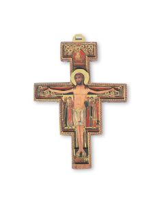 5" Italian 2-D San Damiano Wood Cross