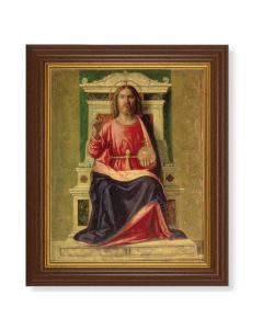 10 1/2" x 12 1/2" Walnut Finish Beveled Frame with 8" x 10" The King of Heaven Textured Art