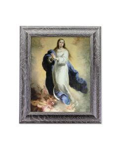 10 1/2" x 12 1/2" Grey Oak Finish Frame with an 8" x 10" Murillo: Immaculate Conception Print