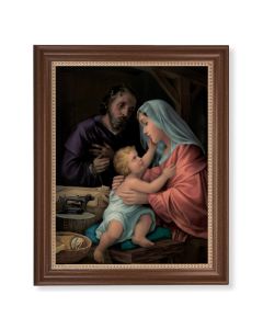 13 1/2" x 16 9/16" Walnut Finished Frame with 11" x 14" Holy Family Textured Art