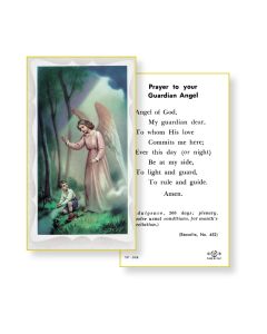 Guardian Angel with Boy Holy Card 
