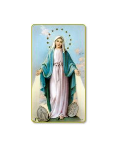 Our Lady of Grace with Miraculous Medal Holy Card