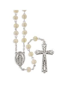 6mm Crystal Candied Textured Acrylic Bead Rosary-P65