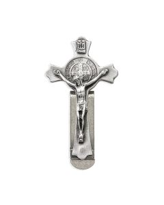 Saint Benedict Crucifix Auto Visor Clip (Sold in Inc. of 3)