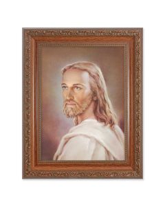 8.25" x 10.25" Ornate Wood Frame with a 6" x 8" Head of Christ Print