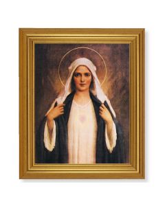 10" x 12" Gold Leaf Finish Beveled Frame with 8" x 10" Immaculate Heart of Mary Textured Art