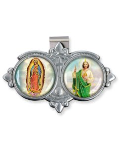 Saint Jude and Our Lady of Guadalupe Resin Visor Clip (Sold in Inc. of 3)