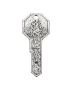 1 5/16" Seven Way Key Medal with Antiqued Silver Finish