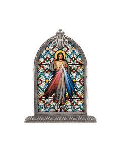 Divine Mercy Silver Arch Liturgical Glass Art-P65