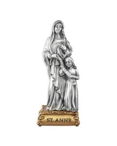4 1/2" Pewter Saint Anne Statue, Gift Boxed-P65