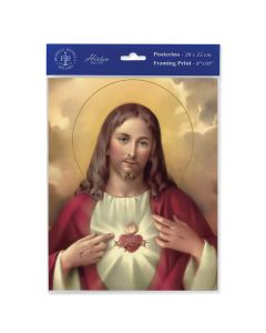 8" x 10" Sacred Heart of Jesus Print  (sold in inc. of 3)