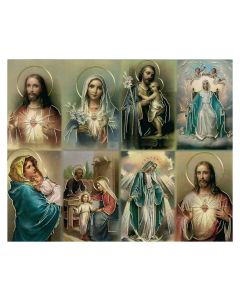 Assorted Subjects Eight-Up Micro Perforated Holy Cards